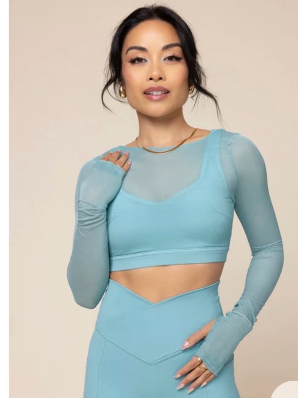 Popflex mesh top in blue oasis